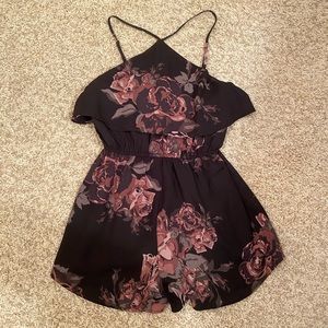 Tobi Black Floral Romper